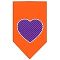 Unconditional Love Purple Swiss Dot Heart Screen Print Bandana Orange Large UN812516